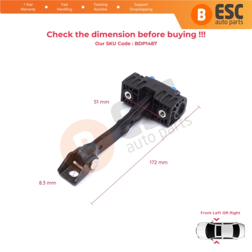 2 Pieces Front Door Stop Check Assy Limiter Strap for Audi A1 8X 8X1 8XK 8XA 8XF 2010-2019 Hatchback Sportback 8X3837249