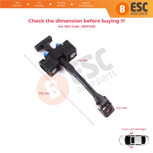 2 Pieces Front Door Stop Check Assy Limiter Strap for Audi A4 S4 RS4 B8 8K 8K2 8K5 8KH 2007-2016 8K0837249D