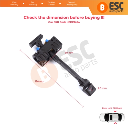 2 Pieces Rear Door Stop Check Assy Limiter Strap for Audi A4 S4 RS4 B8 8K 8K2 8K5 8KH 2007-2016 8K0839249D