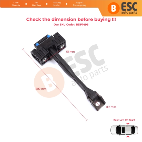 2 Pieces Rear Door Stop Check Assy Limiter Strap for Audi A4 S4 B9 8W 8WH 8W5 8WD 8WJ 8W2 8WC 2015-On 8W0839249