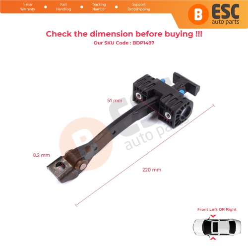 2 Pieces Front Door Stop Check Assy Limiter Strap for Audi A5 S5 8T B8 Sportback 8TA 2007-2017 8T8837249C