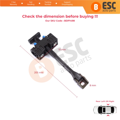 2 Pieces Rear Door Stop Check Assy Limiter Strap for Audi A5 S5 8T B8 Sportback 8TA 2007-2017 8T8839249C