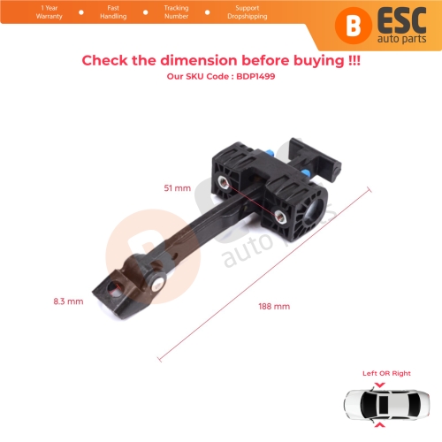 2 Pieces Front Door Stop Check Assy Limiter Strap for Audi A5 S5 B8 Coupe Convertible 8T3 8F7 2007-2017 8T0837203A