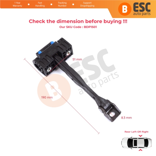 2 Pieces Rear Door Stop Check Assy Limiter Strap for Audi A6 S6 RS6 C7 4G 2010-2018 4G0839249B