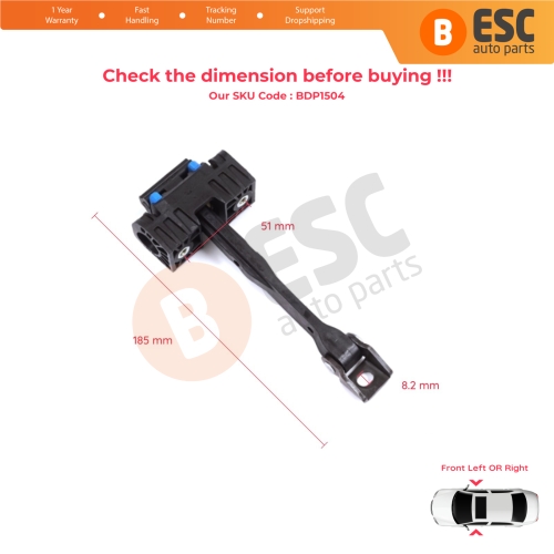 2 Pieces Front Door Stop Check Assy Limiter Strap for Audi Q3 RS MK1 8U 8UB 8UG 2011-2018 8U0837249C