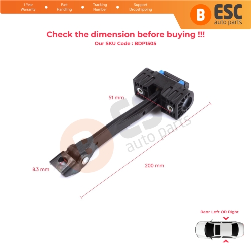 2 Pieces Rear Door Stop Check Assy Limiter Strap for Audi Q3 RS MK1 8U 8UB 8UG 2011-2018 8U0839249D