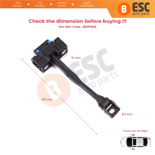 2 Pieces Front Door Stop Check Assy Limiter Strap for Audi Q5 SQ5 8R 8RB 2008-2018 Porsche Macan 95B 2014-2019 8R0837249F