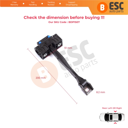 2 Pieces Rear Door Stop Check Assy Limiter Strap for Audi Q5 SQ5 8R 8RB 2008-2018 Porsche Macan 95B 2014-2019 8R0839249F
