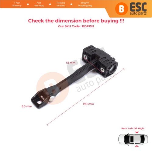 2 Pieces Rear Door Stop Check Assy Limiter Strap for Audi A5 S5 RS5 MK2 II B9 F5 2016-2024 8W8839249