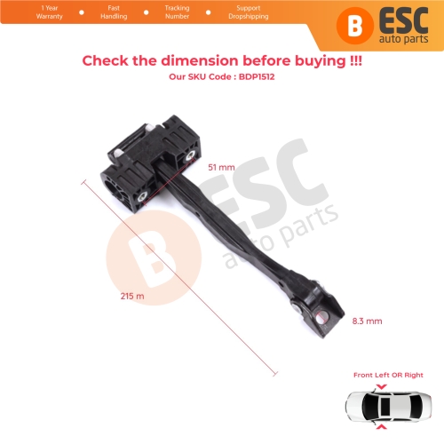 2 Pieces Front Door Stop Check Assy Limiter Strap for Audi Q5 SQ5 MK2 II FY 80A 2016-2025 80A837249