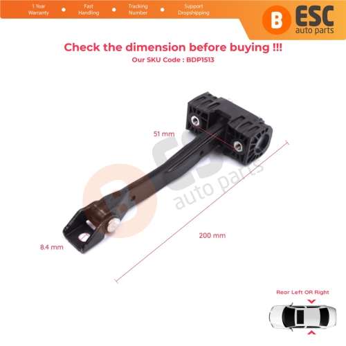 2 Pieces Rear Door Stop Check Assy Limiter Strap for Audi Q5 SQ5 MK2 II FY 80A 2016-2025 80A839249