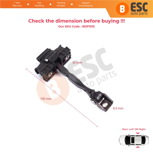 2 Pieces Rear Door Stop Check Assy Limiter Strap for Seat Toledo MK4 KG Skoda Rapid 2012-2019 5JA839249E