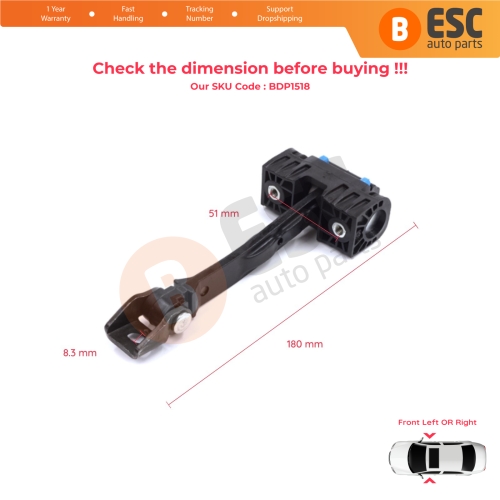 2 Pieces Front Door Stop Check Assy Limiter Strap for Seat Ibiza MK4 IV 6J 6P ST 2008-2017 6J0837249D