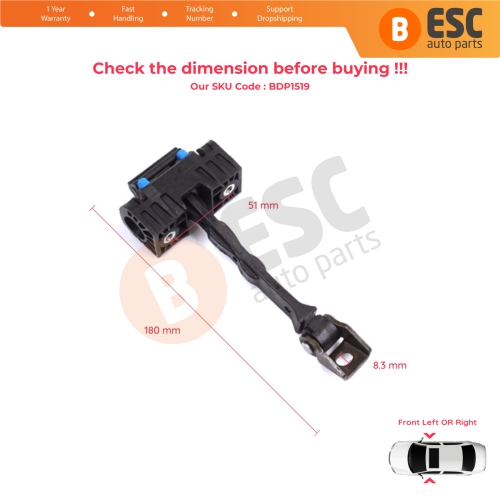 2 Pieces Front Door Stop Check Assy Limiter Strap for Seat Ibiza MK4 IV SC 6J1 6P5 2008-2018 Coupe Sportcoupe 6J3837249D