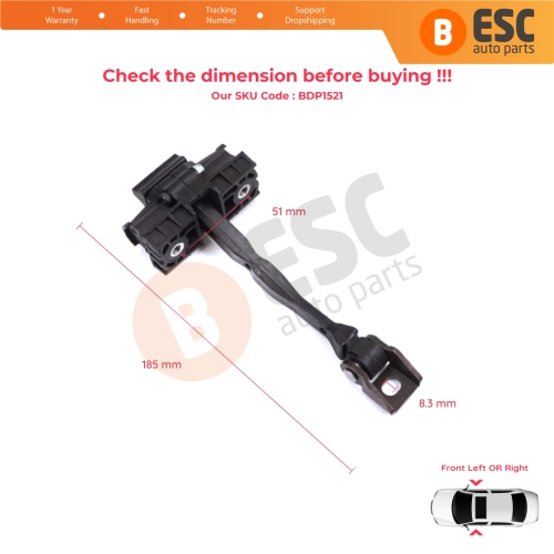 2 Pieces Front Door Stop Check Assy Limiter Strap for Seat Ibiza MK5 V 6F KJ1 Arona KJ 2017-On 6F0837179