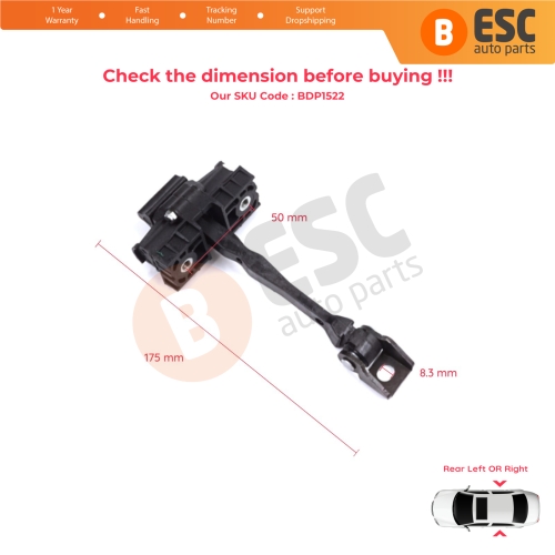 2 Pieces Rear Door Stop Check Assy Limiter Strap for Seat Ibiza MK5 V 6F KJ1 Arona KJ 2017-On 6F0839179