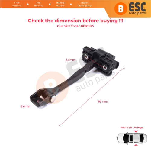 2 Pieces Rear Door Stop Check Assy Limiter Strap for Skoda Karoq NU7 ND7 Seat Cupra Ateca KH 57A839203