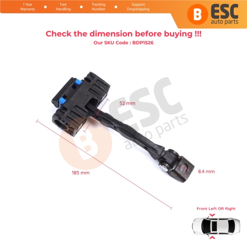 2 Pieces Front Door Stop Check Assy Limiter Strap for Seat Alhambra VW Sharan MK2 II 7N 2010-2023 7N0837249