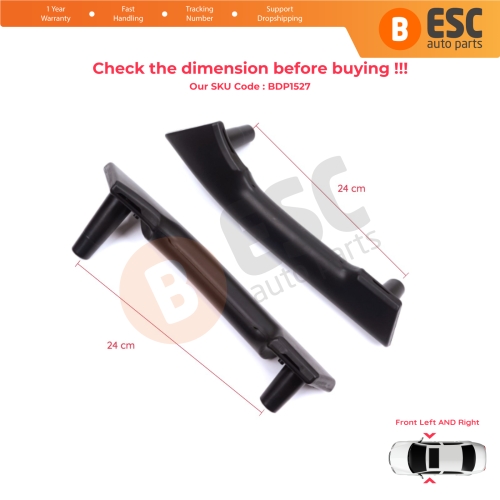 Front Inner Door Handle Grip Black Left Right for Renault Master MK3 Nissan NV400 Interstar Vauxhall Opel Movano B 8200730608