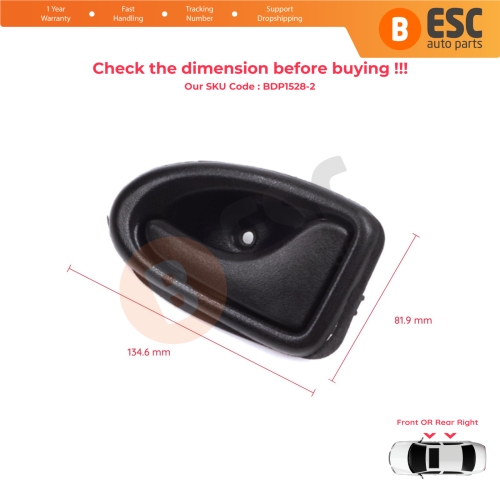 Inner Door Handle Right Black Rod Type for Renault Clio 2 Scenic Megane 1 Trafic Master 2 Mascott Logan 1 Movano Vivaro A Interstar Primastar 1 Daily 7700434717