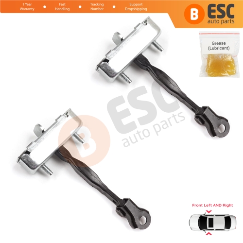 2 Pieces Front Door Stop Check Assy Limiter Strap for Toyota Corolla E120 2000-2007 Verso MK1 2001-2004 68610-12170