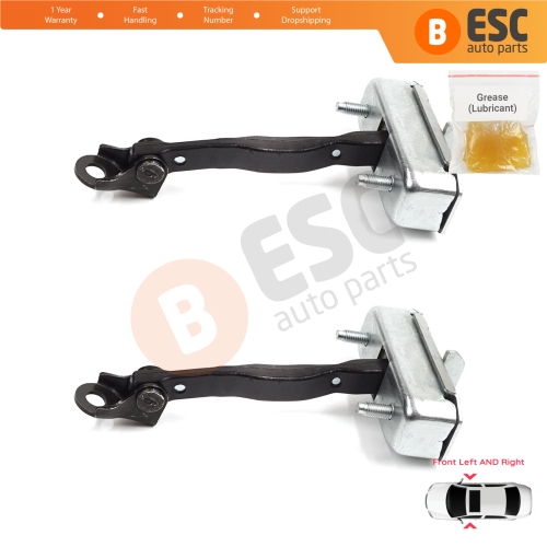 2 Pieces Front Door Stop Check Assy Limiter Strap for Toyota Corolla E120 2000-2007 Verso MK1 2001-2004 68610-12170