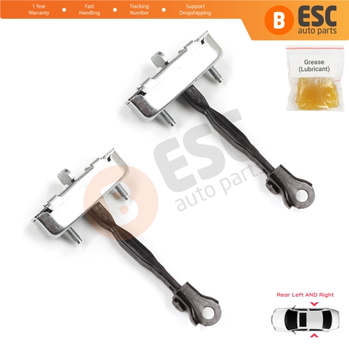2 Pieces Rear Door Stop Check Assy Limiter Strap for Toyota Corolla E120 2000-2007 Verso MK1 2001-2004 Wish AE10 2003–2009 6863012090