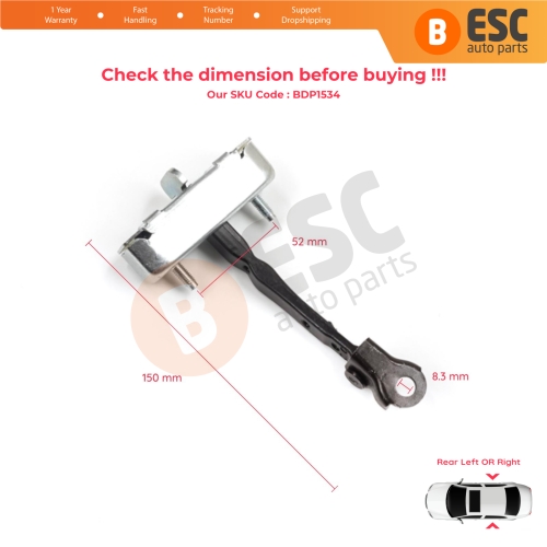 2 Pieces Rear Door Stop Check Assy Limiter Strap for Toyota Corolla MK10 E15 2006-2013 6863002130