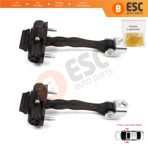2 Pieces Front Door Stop Check Assy Limiter Strap for Fiat 500 E 332 Electric 52192408