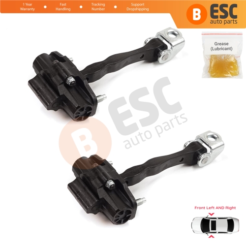 2 Pieces Front Door Stop Check Assy Limiter Strap for Fiat 500 E 332 Electric 52192408