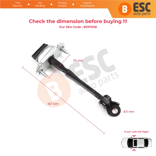 2 Pieces Front Door Stop Check Assy Limiter Strap for Dacia Renault Sandero MK3 LJI Jogger Logan LJI Taliant 804303250R