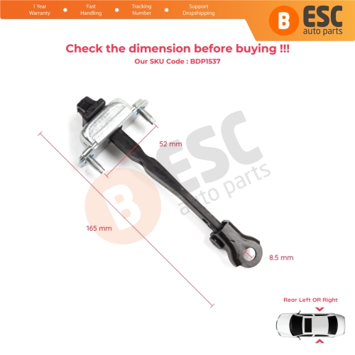 2 Pieces Rear Door Stop Check Assy Limiter Strap for Dacia Renault Sandero MK3 LJI Logan LJI Taliant 824308415R