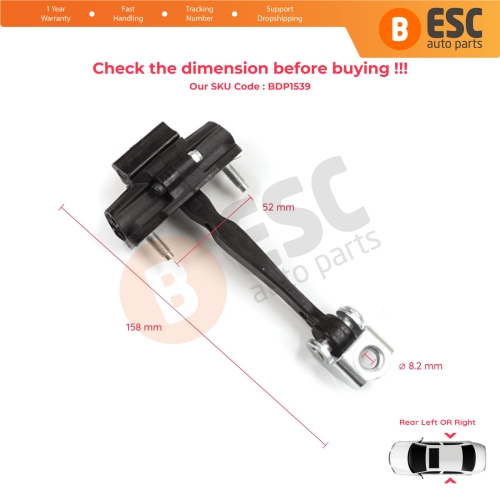2 Pieces Rear Door Stop Check Assy Limiter Strap for Renault Dacia Duster MK2 HM 2017-2024 804300992R