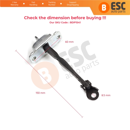 2 Pieces Rear Door Stop Check Assy Limiter Strap for Hyundai Accent MK4 RB RC 2011-2018 4/5 Door 79480-0U000
