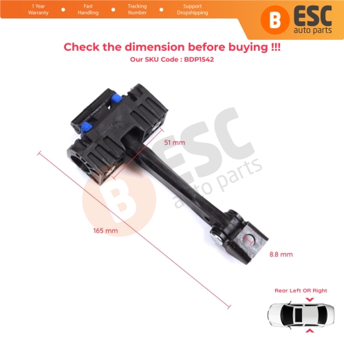 2 Pieces Rear Door Stop Check Assy Limiter Strap for BMW 3 Series E90 E91 2004-2012 51227176808
