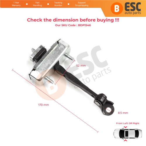 Front Door Stop Check Assy Limiter Strap for Toyota Sequoia MK2 XK60 2008-2022 Tundra MK2 XK50 2007-2021 4-Door 68620-0C023