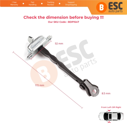 Front Door Stop Check Assy Limiter Strap for Toyota Corolla E21 E210 2019-On 4/5 Door 6861002350