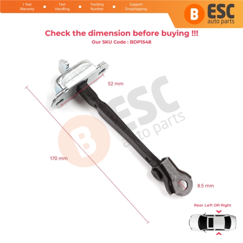 2 Pieces Rear Door Stop Check Assy Limiter Strap for Toyota Corolla E21 E210 2019-On 4/5 Door 68630-02340