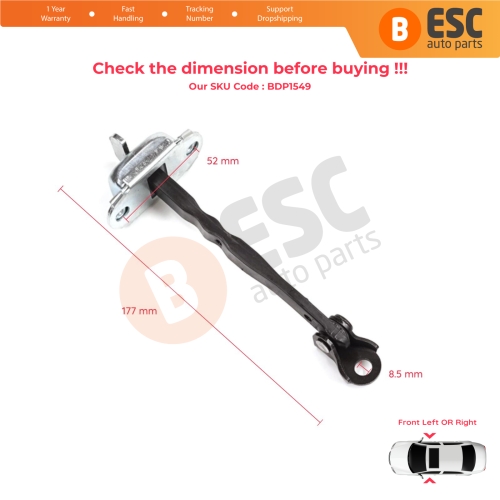 2 Pieces Front Door Stop Check Assy Limiter Strap for Toyota RAV4 MK5 XA50 A5 H5 2018-2025 6861042060