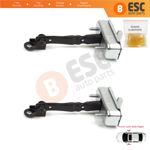 2 Pieces Front Door Stop Check Assy Limiter Strap for Toyota Auris MK1 E150 E15 2007-2012 68610-02111