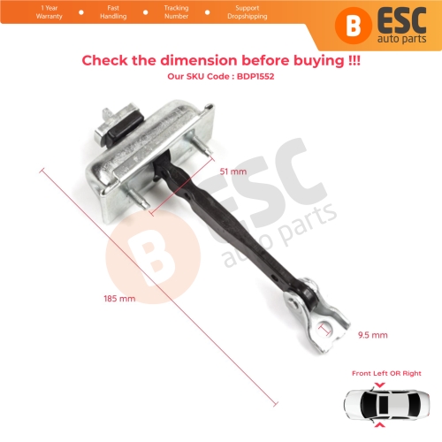 Front Door Stop Check Assy Limiter Strap for Vauxhall Opel Insignia B Z18 2017-On Buick Regal MK6 2018–2020 39089087
