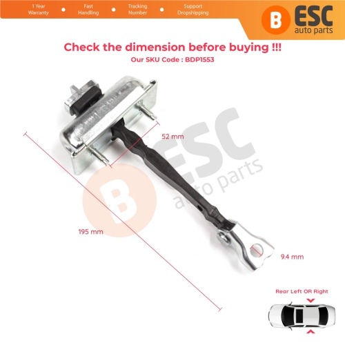 2 Pieces Rear Door Stop Check Assy Limiter Strap for Vauxhall Opel Insignia B Z18 2017-On Buick Regal MK6 	2018-2020 39089088