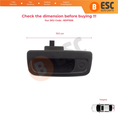Rear Tailgate Exterior Door Opener Handle Black for Renault Kangoo MK2 Express FW Be Bop KW Mercedes Citan W415 8200497807