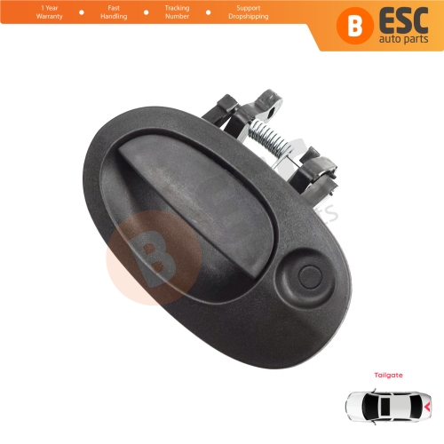 Rear Tailgate Exterior Door Opener Handle Black for Renault Kangoo KC Express FC Nissan Kubistar MK1 X76 8200153666