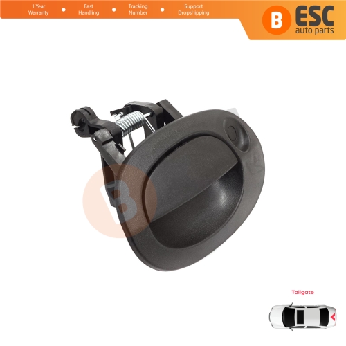 Rear Tailgate Exterior Door Opener Handle Black for Renault Kangoo KC Express FC Nissan Kubistar MK1 X76 8200153666