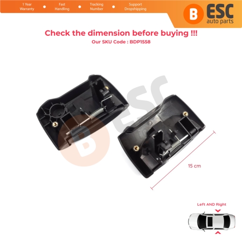 Left Right Side Sliding Door Exterior Opener Handle Black for Renault Kangoo KC Express FC Nissan Kubistar MK1 X76 8200107371 8200107372