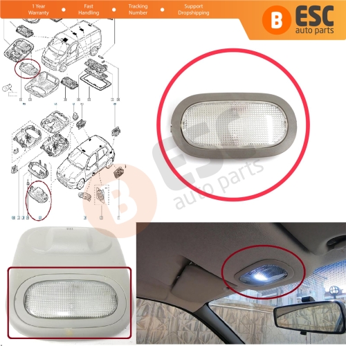 Interior Roof Light Lamp For Renault Clio MK1 MK2 Symbol Thalia Nissan Platina Quest Primastar Trafic Vivaro X83 8200543879