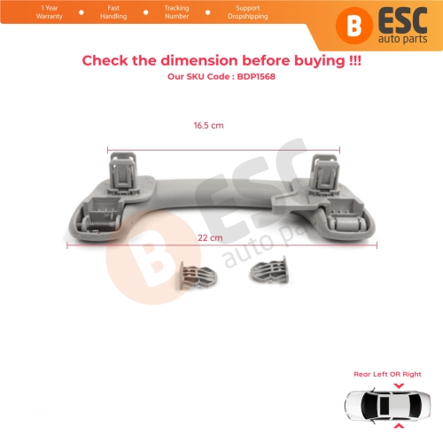 Rear Door Inner Roof Grab Handle Light Gray for Renault Megane 3 4 Scenic 3 Clio 4 Kadjar Captur  Master 3 Movano 739400011R