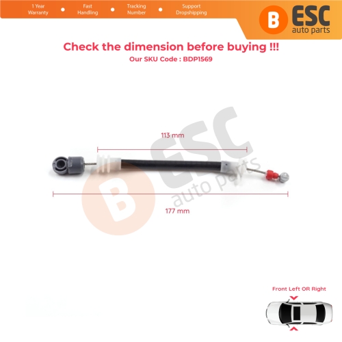 Front Outer Door Handle Carrier Release Bowden Cable 177 mm For BMW X5 E53 2000-2006 51218243615 51218243616