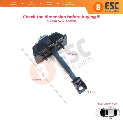 2 Pieces Rear Door Stop Check Assy Limiter Strap for Toyota Avensis MK2 T25 2003-2008 6863005040